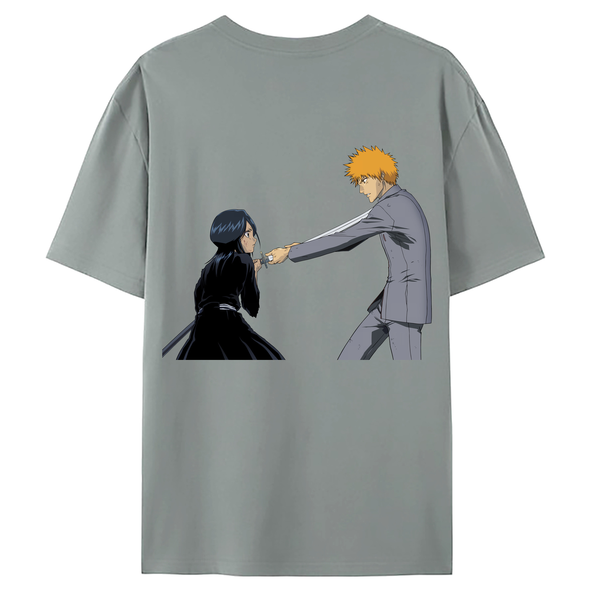 （画像用） ブリーチ 朽木ルキア BLEACH Kuchiki Rukia 綿100％ メンズ半袖Tシャツ（バックプリント） 通気性